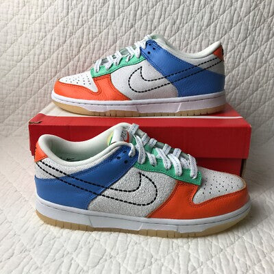 Dunk Low (GS) - White/Black-Safety Orange USED 9/10