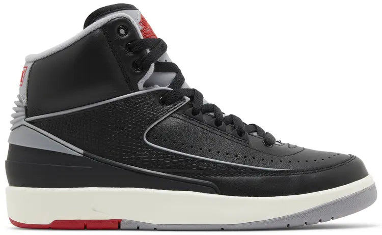 Air Jordan 2 Retro (GS) - Black/Cement Grey-Fire Red