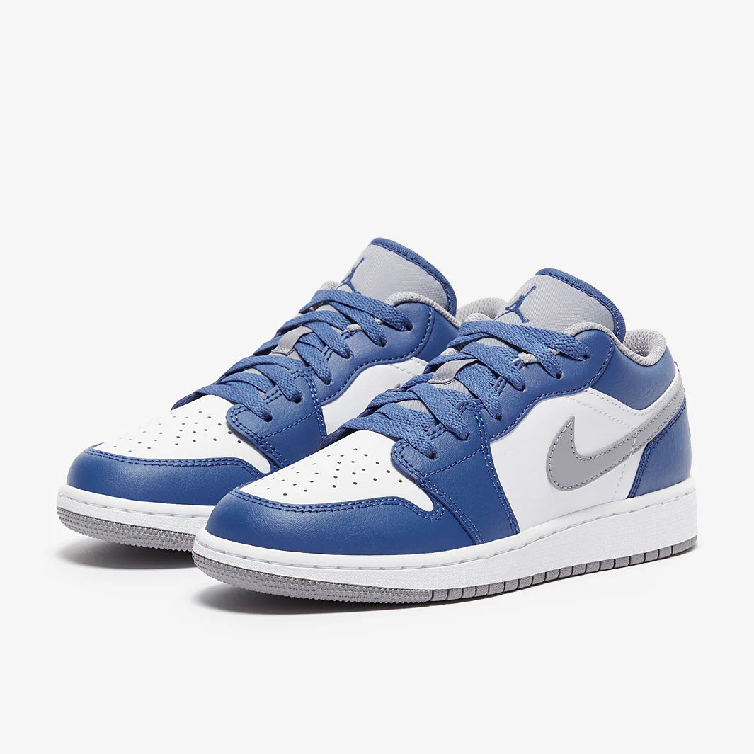 Air Jordan 1 Low (GS) - True Blue/Cement Grey-White