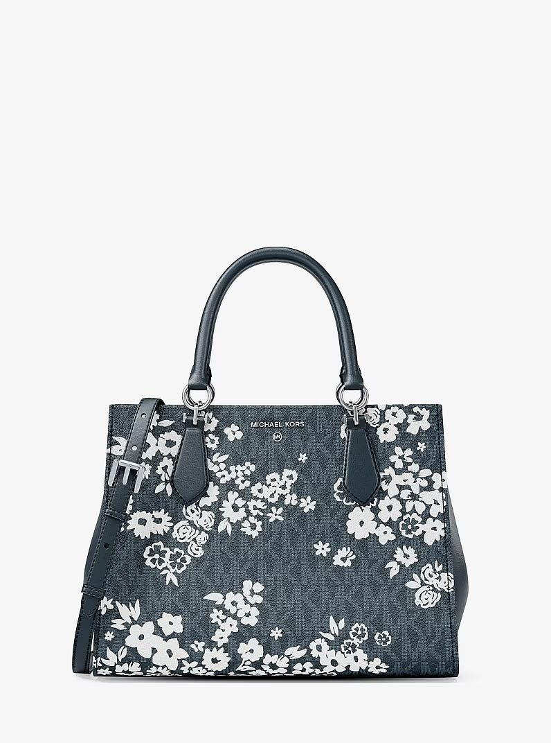 Marilyn Medium Printed Signature Logo Satchel
