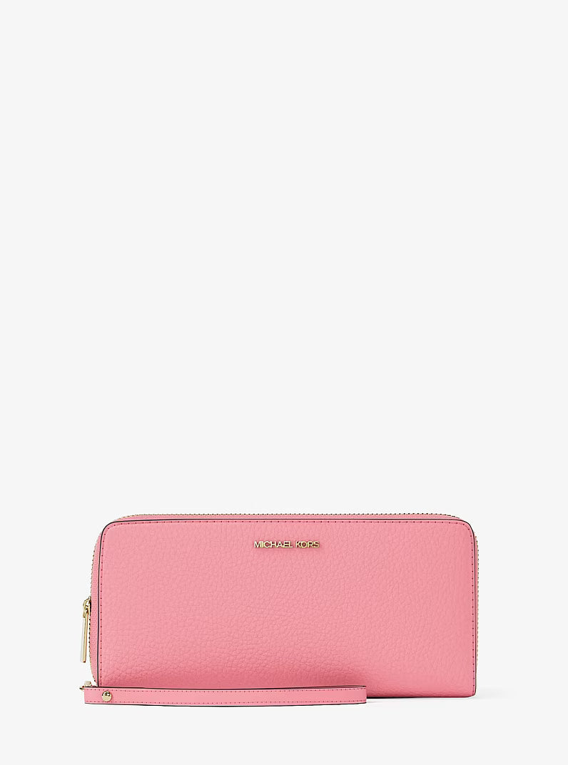 Jet Set Travel Large Pebbled Leather Wristlet