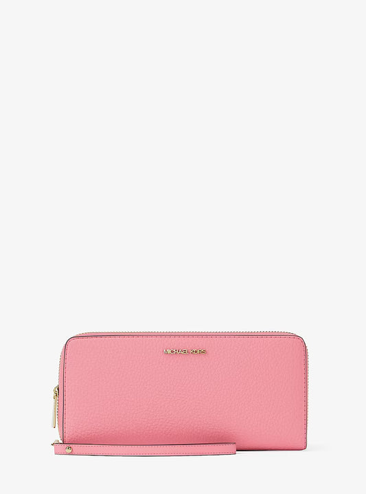 Jet Set Travel Large Pebbled Leather Wristlet