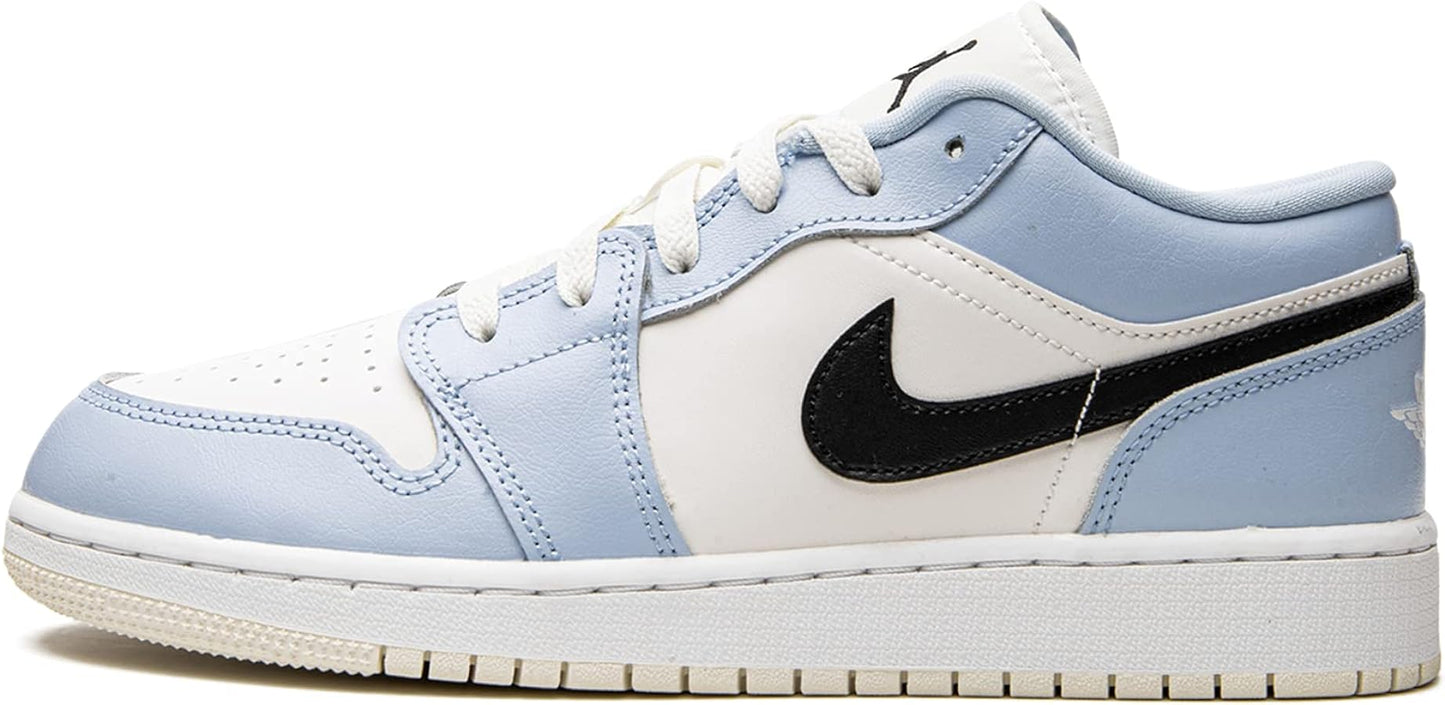 Jordan 1 Low (GS) - Ice Blue/Black-Sail-White