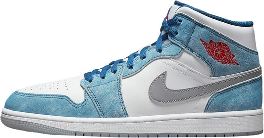 Air Jordan 1 Mid - French Blue/Fire Red-White