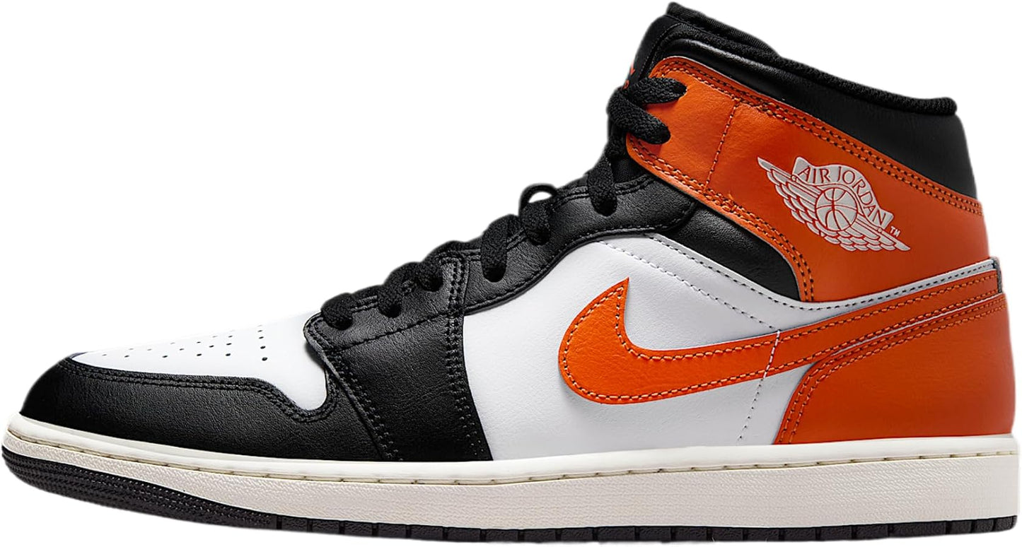 Air Jordan 1 Mid (GS) - Black/Starfish-Starfish-White