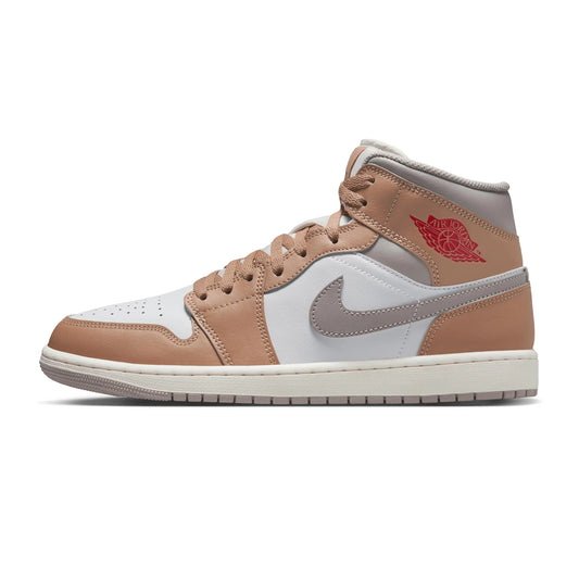 Jordan 1 Mid - Hemp/Fire Red-White