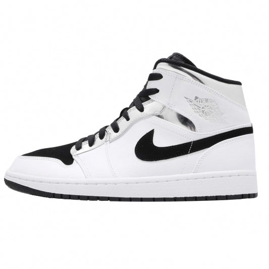 Air Jordan 1 Mid - White/Metallic Silver