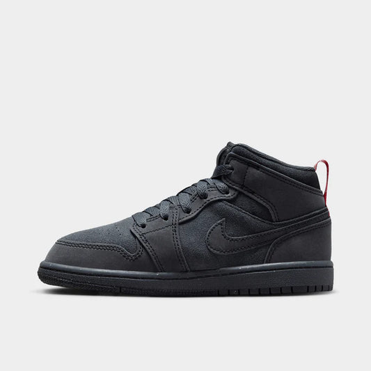 JORDAN 1 MID PS DARK SMOKE GREY / BLACK - VARSITY RED