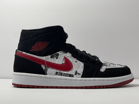 Air Jordan 1 Mid SE - Black/Gym Red-White