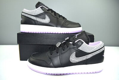 Air Jordan 1 Low SE (GS) - Black/White-Lilac